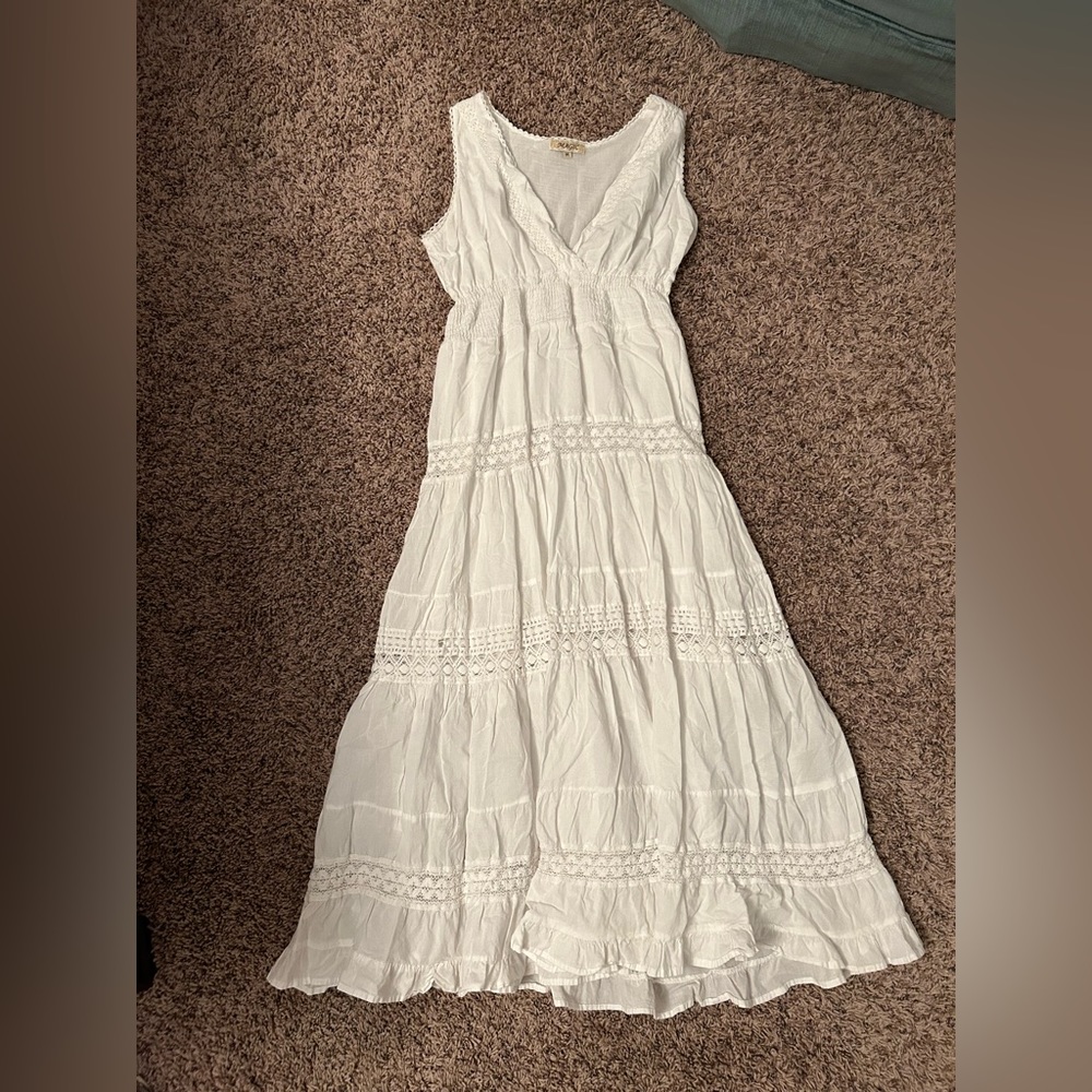 White midi dress